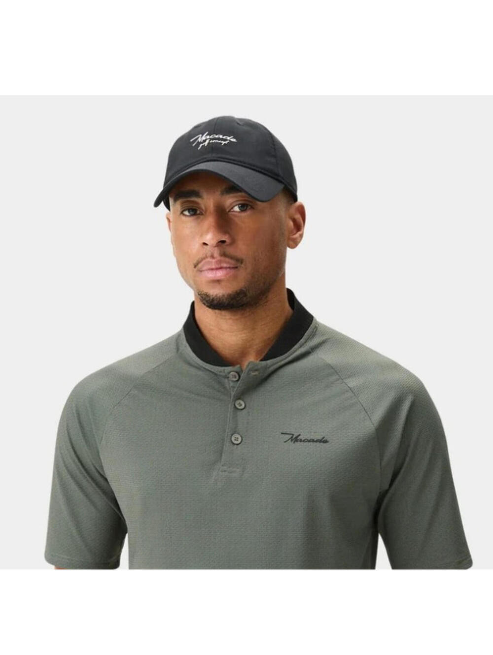 NEW Macade Polo Crew TR Bomber Golf Performance Blade Collar Henley Shirt MEDIUM